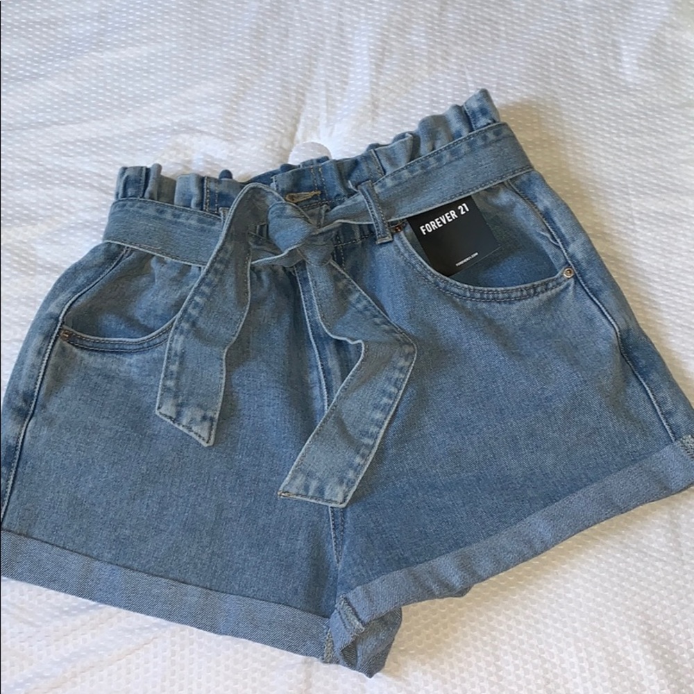 High waited belt tie shorts